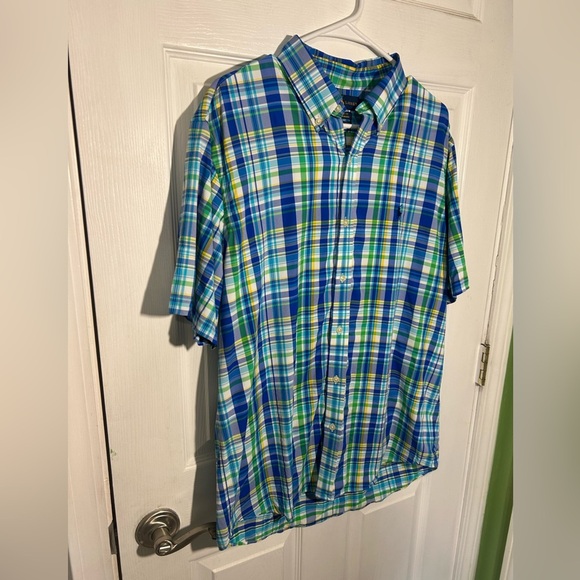 Ralph Lauren Classic Fit Performance Plaid Button Up Size Large. RL Untucked Fit - Picture 2 of 9